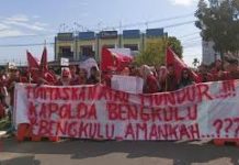 100 Hari Pasca Penembakan Tokoh Muhamadiyah, Polda Bengkulu Didemo Mahasiswa