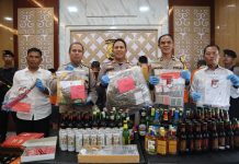 Operasi Pekat Nala II, Polresta Bengkulu Sita 1.238 Miras, 605 Liter Tuak, 26 Paket Ganja Hingga 128 Kondom