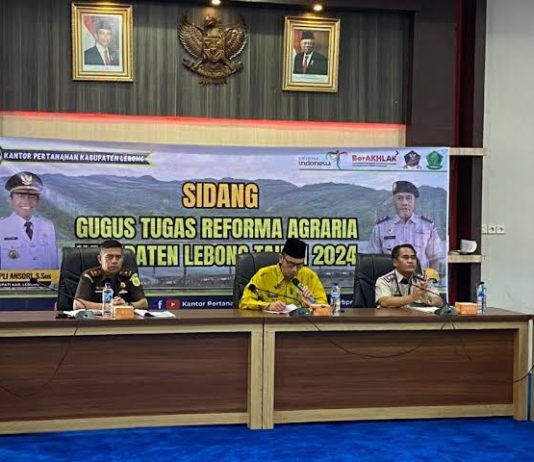 Mahmud Siam Pimpin Sidang Gugus Tugas Reforma Agraria Kabupaten Lebong, Ada Dua Desa Sebagai Subyek