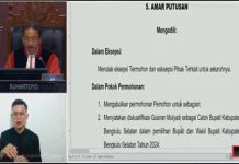 Gusnan Mulyadi Didiskualifikasi, MK: Pilbup Bengkulu Selatan Diulang