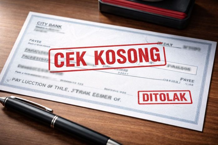 Ilustrasi cek kosong, Foto: Dok/RAKYAT DAERAH
